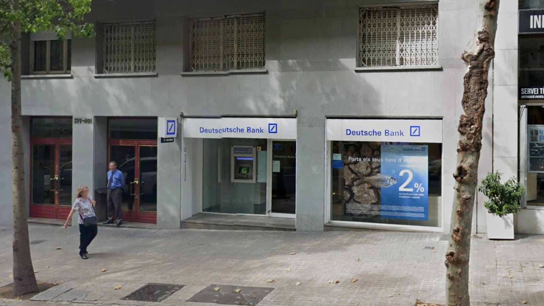 Sucursal del banco Deutsche Bank, en la Calle Balmes (Barcelona), donde ocurrió el robo