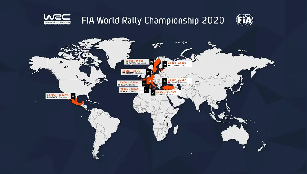 Calendario WRC 2020