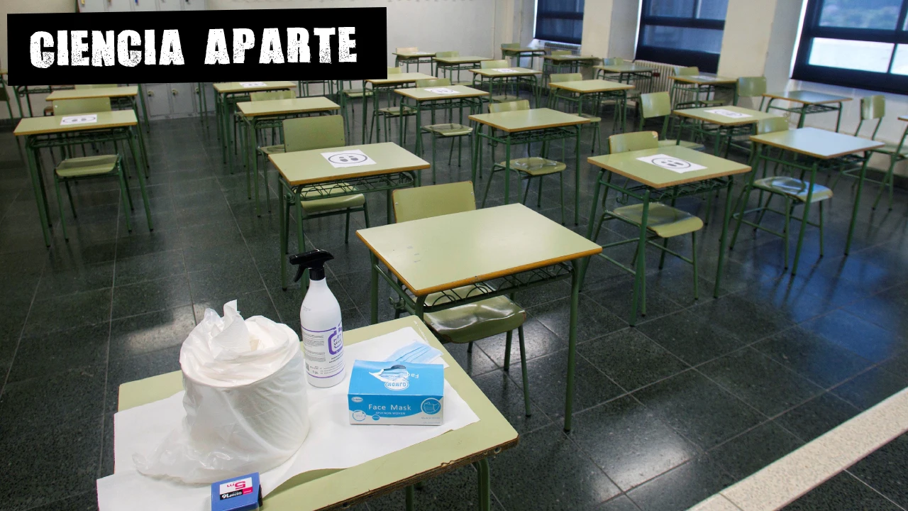 Detalle de un aula vacía en el instituto IES San Tomé en Vigo