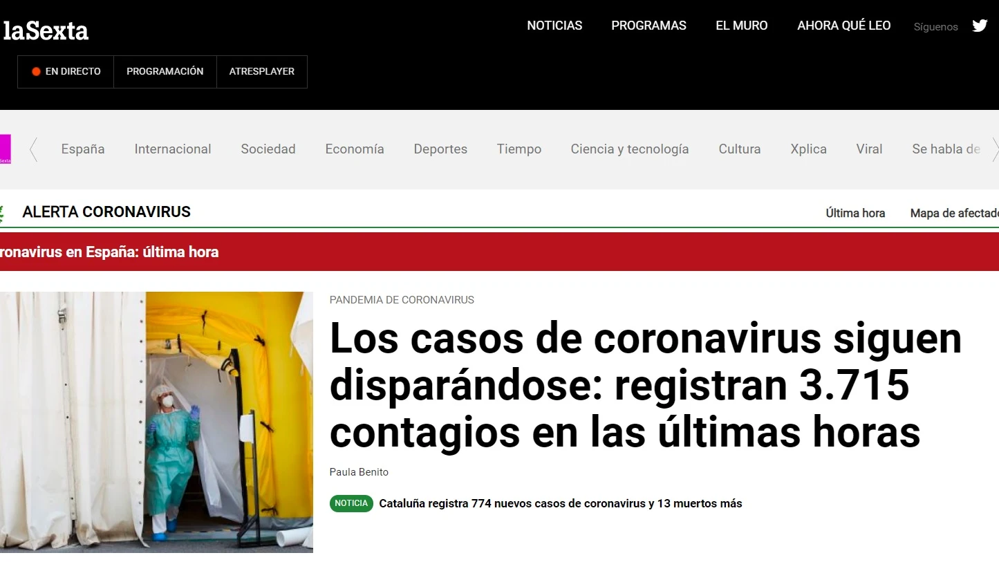 Imagen de la portada del site de laSexta.