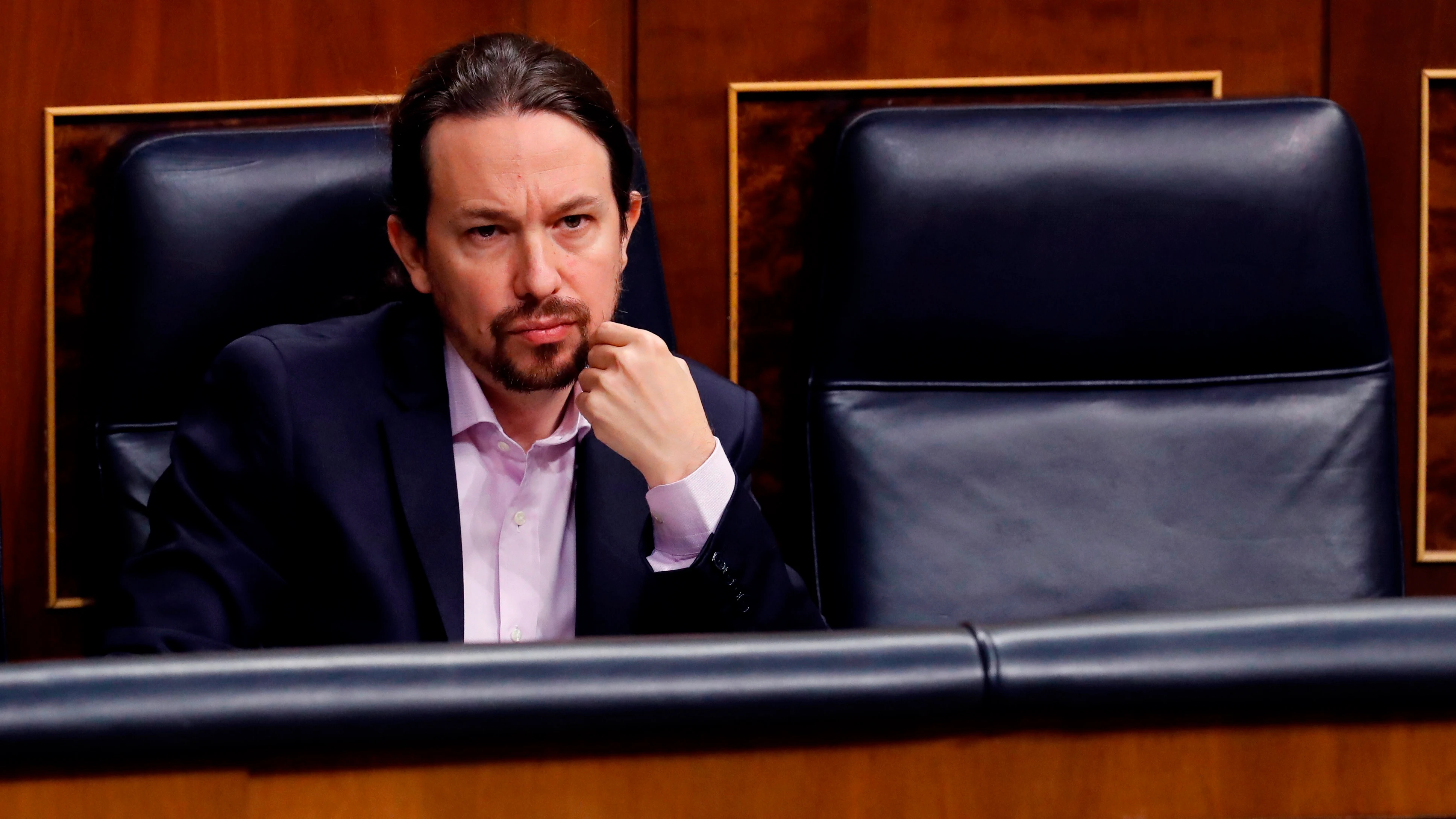 El vicepresidente del Gobierno, Pablo Iglesias, durante un pleno en el Congreso