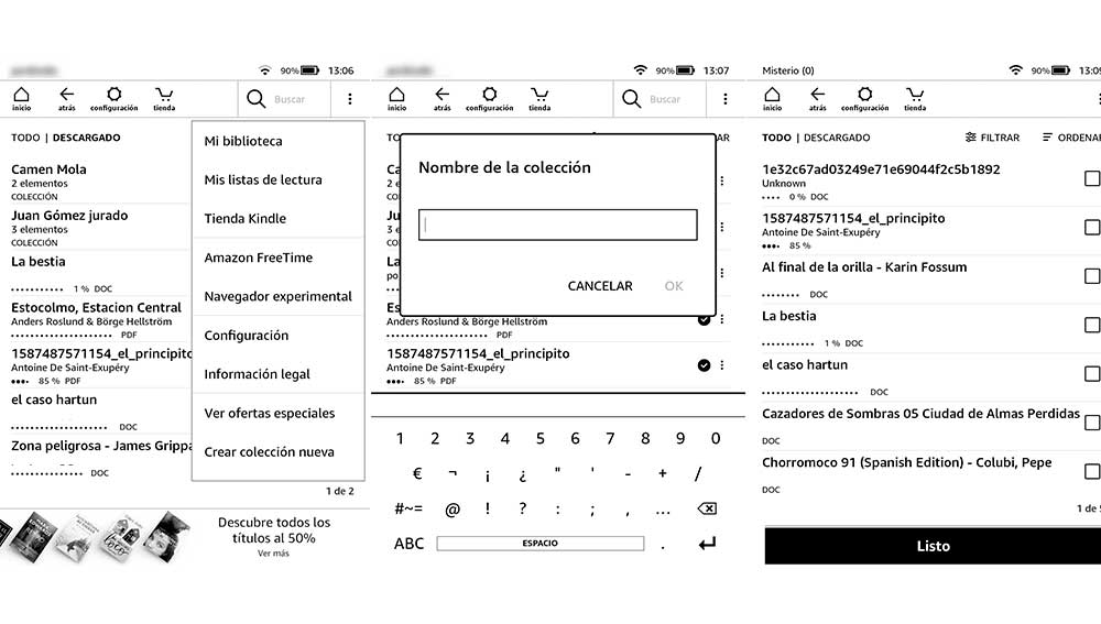 crear colección el Kindle