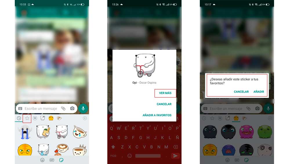 Añadir stickers descargados