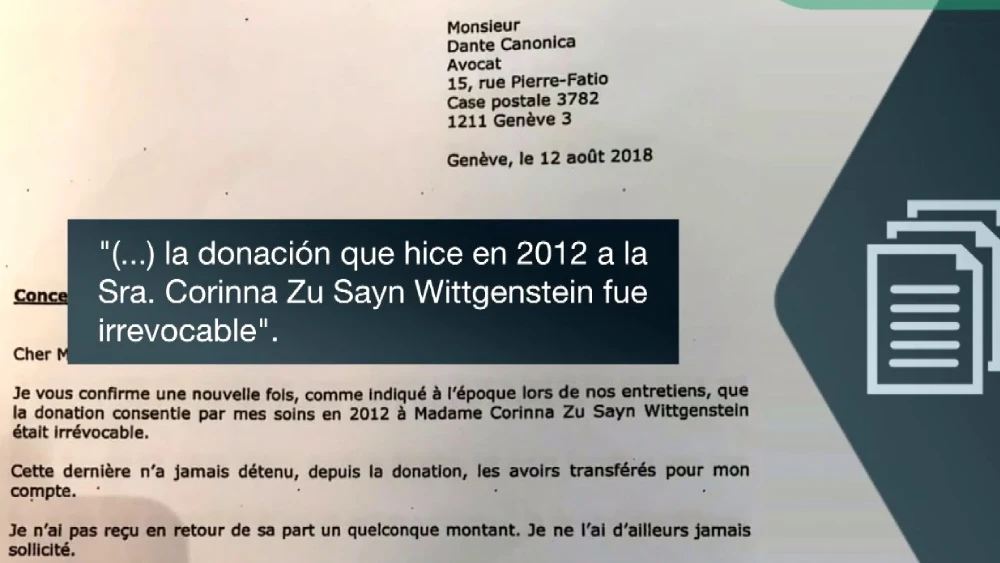 Imagen de la carta de Juan Carlos I a su abogado