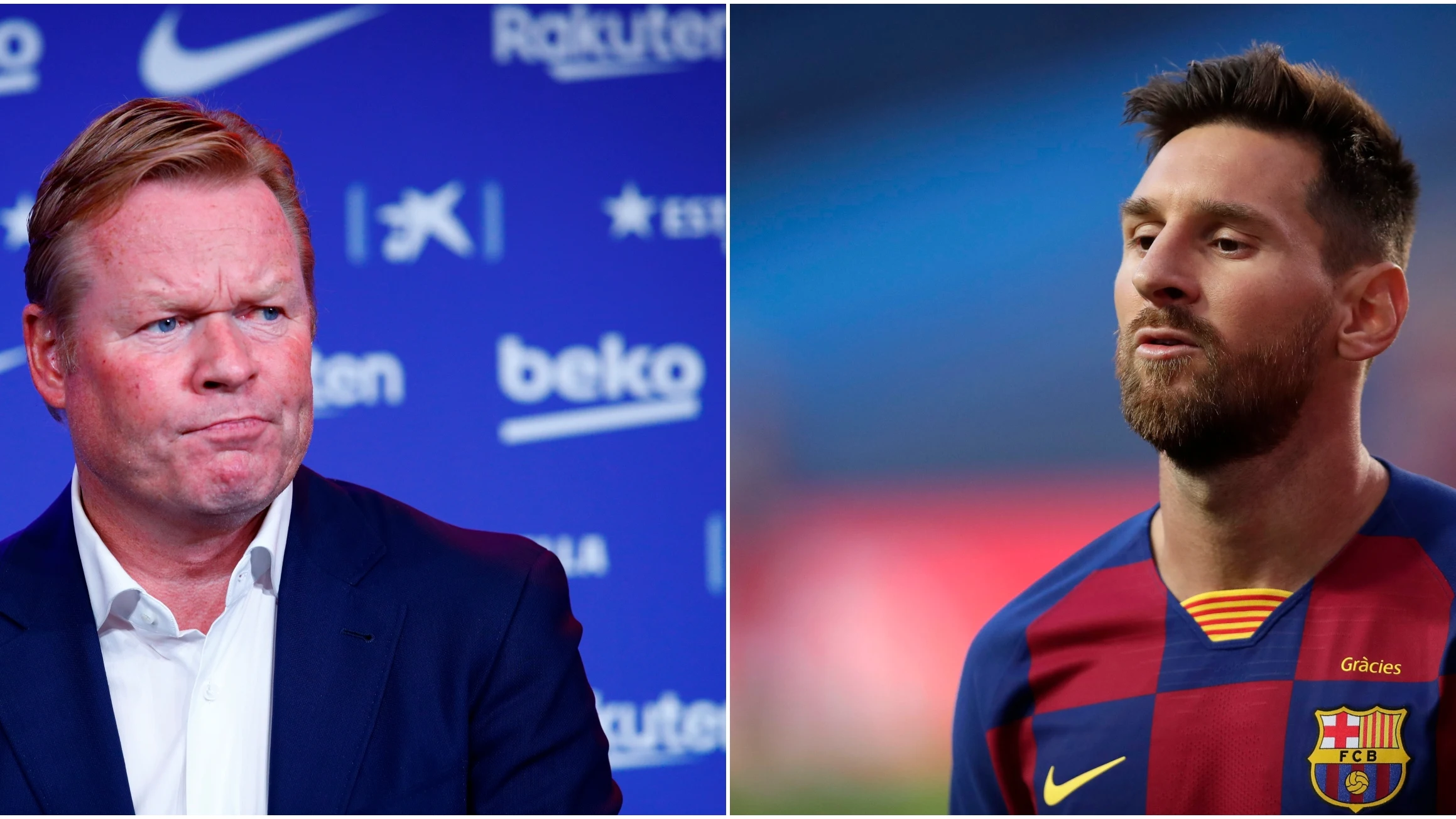 Ronald Koeman y Leo Messi