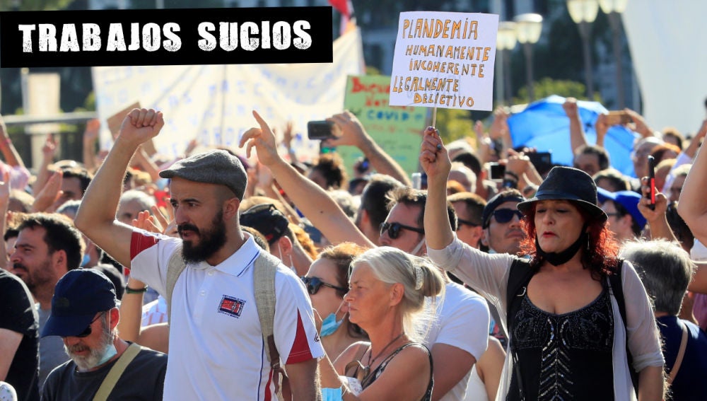 Manifestación contra el uso de la mascarilla en Colón