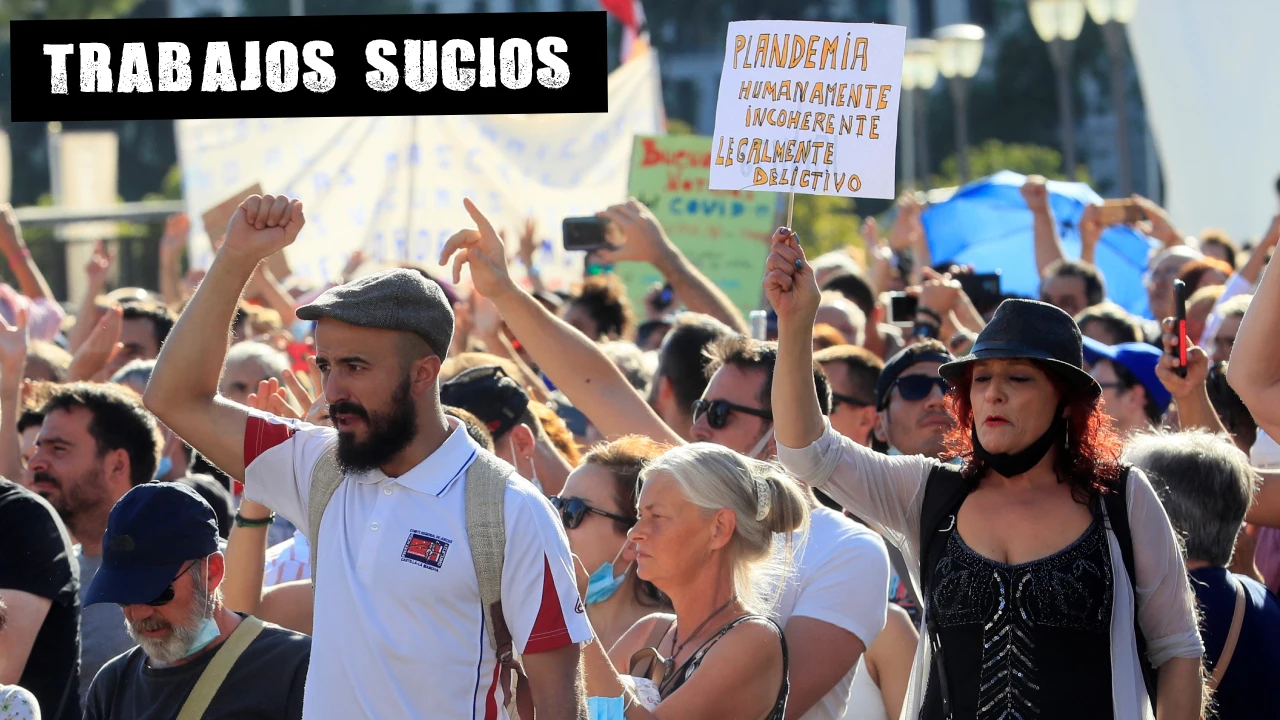 Manifestación contra el uso de la mascarilla en Colón