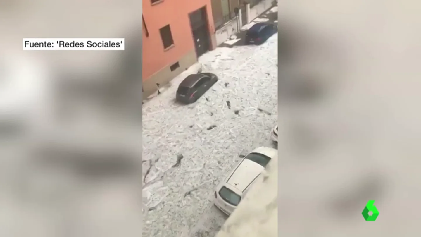Una fuerte tormenta de granizo azota con fuerza la región italiana del Véneto Una fuerte tormenta de granizo azota con fuerza la región italiana del Véneto