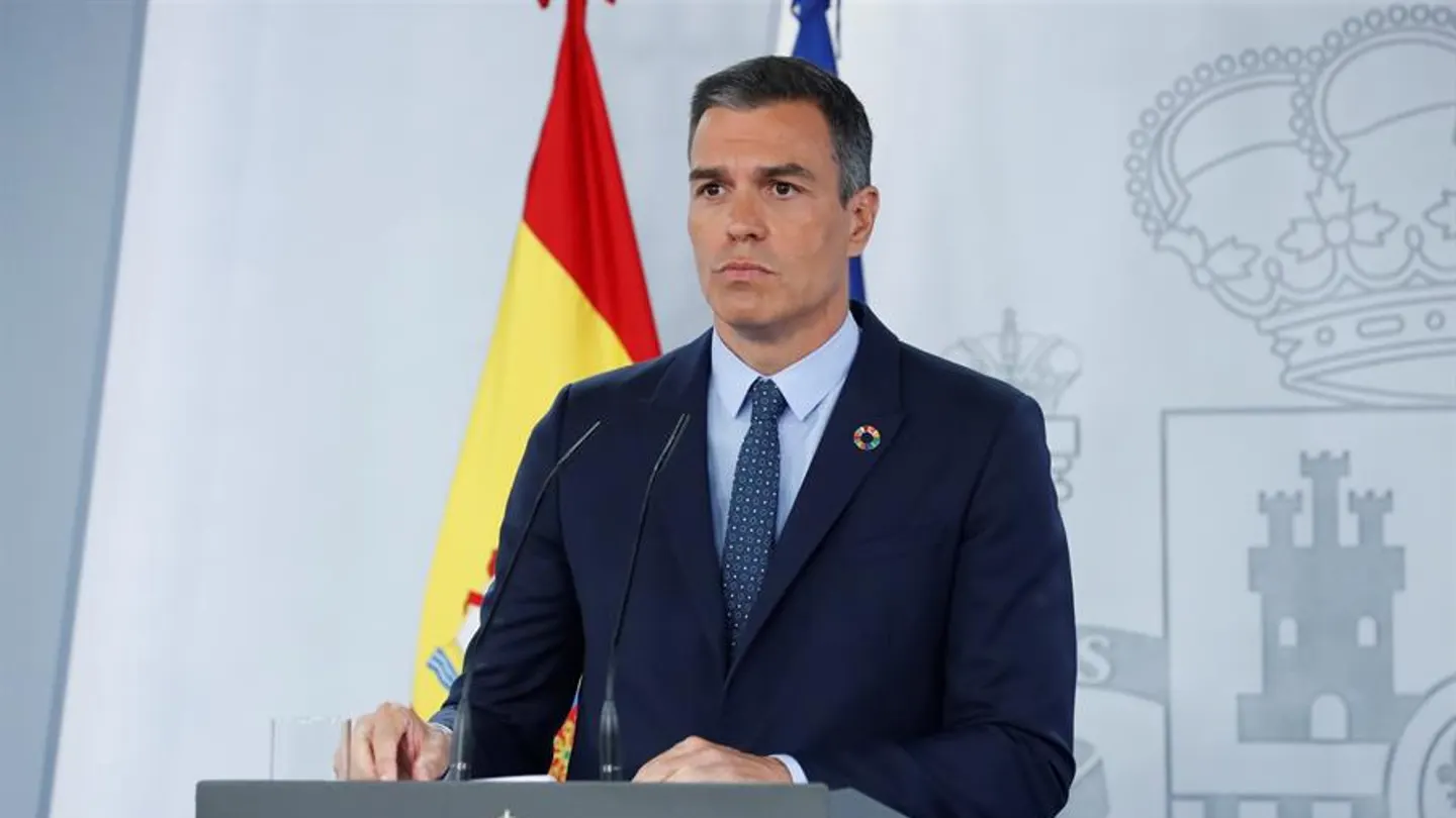 El presidente del Gobierno, Pedro Sánchez, en una fotografía de archivo durante una comparecencia ante los medios. El presidente del Gobierno, Pedro Sánchez, en una fotografía de archivo durante una comparecencia ante los medios.