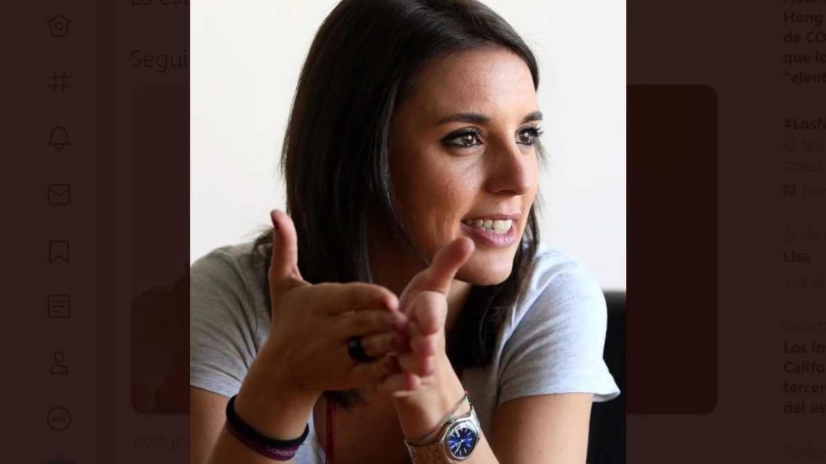 Irene Montero, ministra de Igualdad, en una foto de hace algunos años con el reloj.