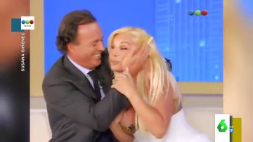 El incómodo momento de la presentadora Susana Giménez cuando Julio Iglesias le da un beso en la boca: "No, por favor"