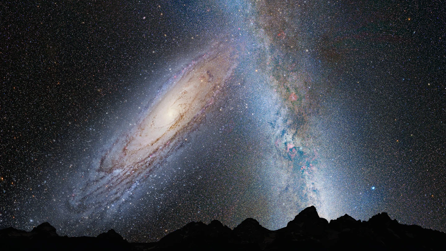 La Vía Láctea y Andrómeda, dos galaxias destinadas a chocar, establecen su primer contacto Vía Láctea y Andrómeda