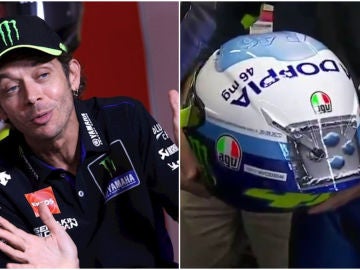 Valentino Rossi y su 'casco viagra'