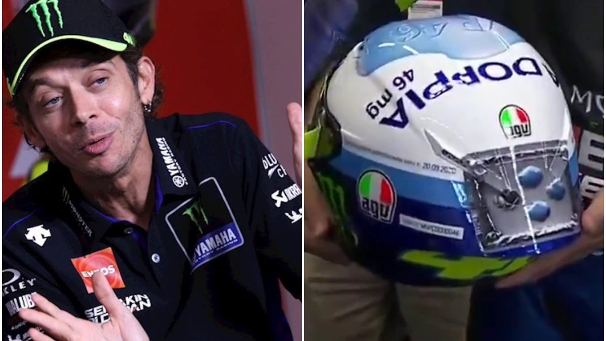 Valentino Rossi y su 'casco viagra'