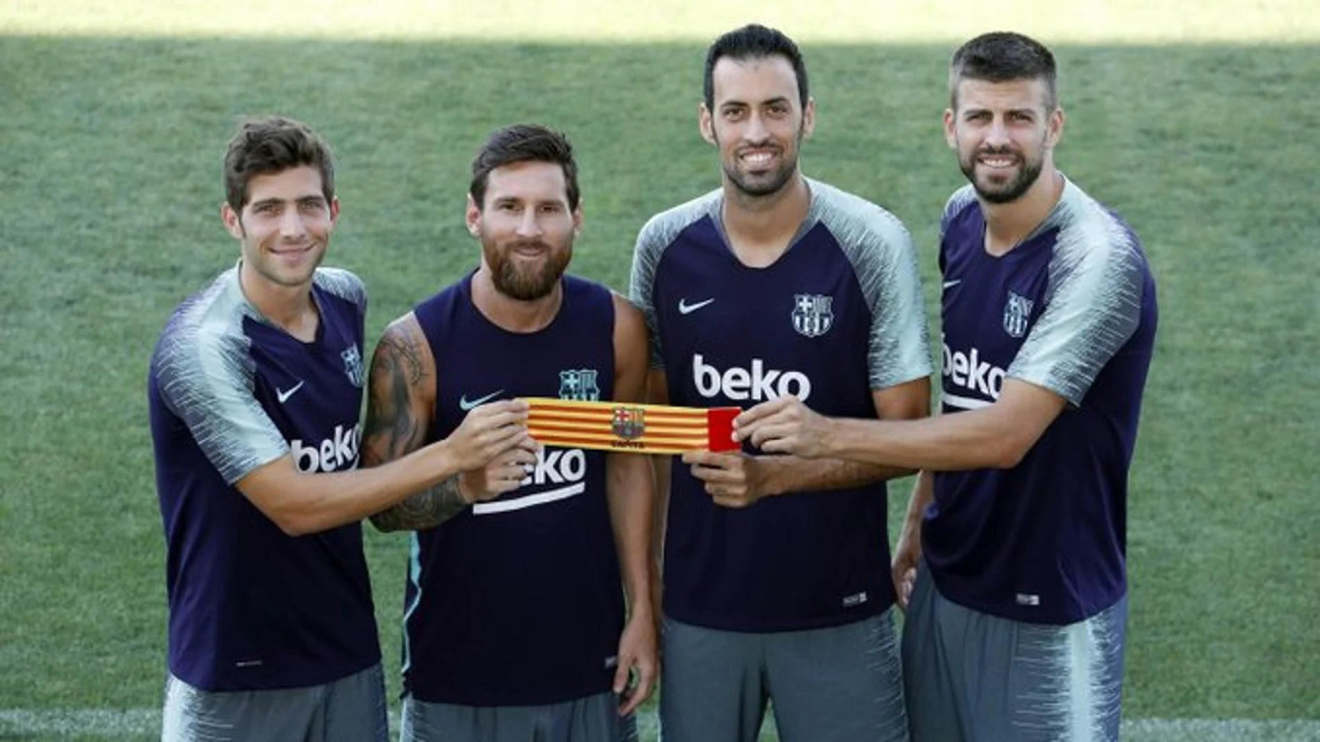 Messi, Busquets, Piqué y Sergi Roberto