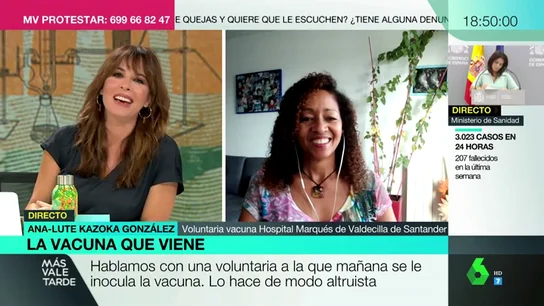 La positividad de Ana un día antes de inocularse la vacuna contra el coronavirus: "Es gratificante poder ayudar a tanta gente" La positividad de Ana un día antes de inocularse la vacuna contra el coronavirus: "Es gratificante poder ayudar a tanta gente"