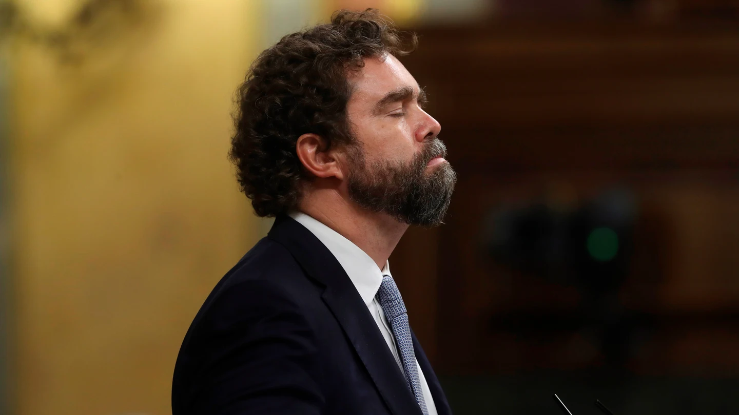 El portavoz de VOX en el Congreso de los Diputados, Iván Espinosa de los Monteros, durante su intervención El portavoz de VOX en el Congreso de los Diputados, Iván Espinosa de los Monteros, durante su intervención