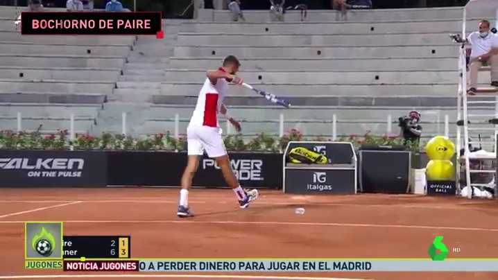 La bochornosa actuación de Benoit Paire: bronca con el juez de silla y tres raquetas rotas