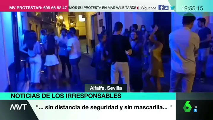 El polémico vídeo de botellones sin distancia de seguridad ni mascarilla ante una residencia de ancianos