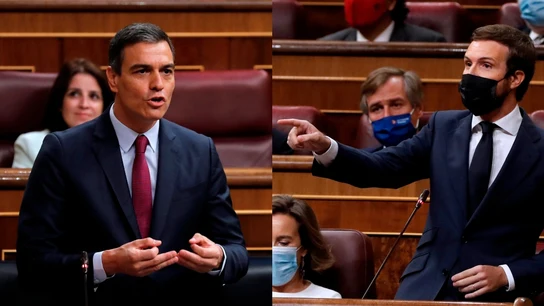 Pedro Sánchez y Pablo Casado en el Congreso Pedro Sánchez y Pablo Casado en el Congreso