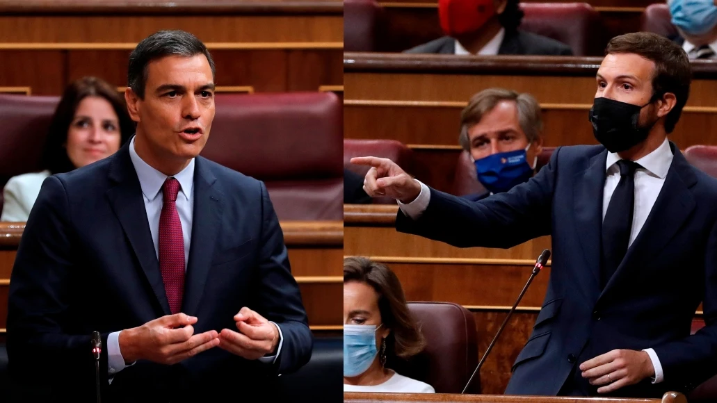 Pedro Sánchez y Pablo Casado en el Congreso