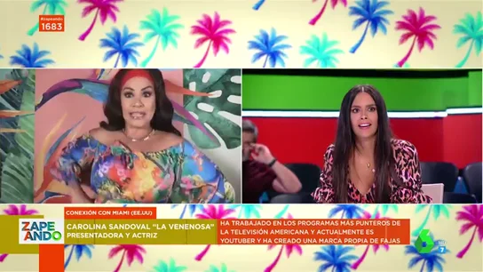 Las divertidas caras en directo de los zapeadores al conocer a Carolina Sandoval Las divertidas caras en directo de los zapeadores al conocer a Carolina Sandoval