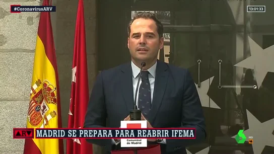 Aguado llama al Gobierno central a intervenir de forma "urgente y necesaria" en el control de la pandemia en Madrid Aguado llama al Gobierno central a intervenir de forma "urgente y necesaria" en el control de la pandemia en Madrid