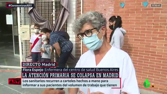 La denuncia de una enfermera de Atención Primaria en Vallecas: "Ayuso no sabe lo que está ocurriendo; nos están maltratando" La denuncia de una enfermera de Atención Primaria en Vallecas: "Ayuso no sabe lo que está ocurriendo; nos están maltratando"
