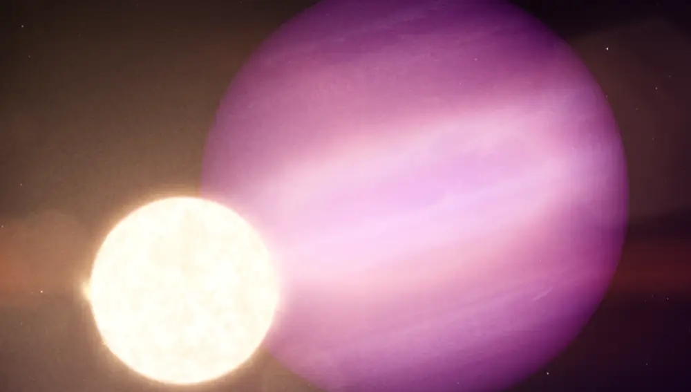 Ilustración del WD 1856 b, un potencial planeta que orbita una enana blanca