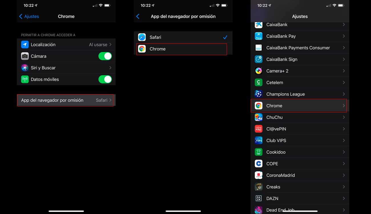 Cambia el navegador web en tu iPhone