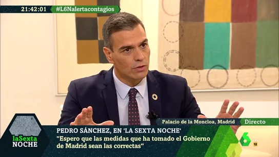 El mensaje de Sánchez a Díaz Ayuso: "No voy a tutelar ni a sustituir, voy a colaborar para doblegar la curva en Madrid" El mensaje de Sánchez a Díaz Ayuso: "No voy a tutelar ni a sustituir, voy a colaborar para doblegar la curva en Madrid"
