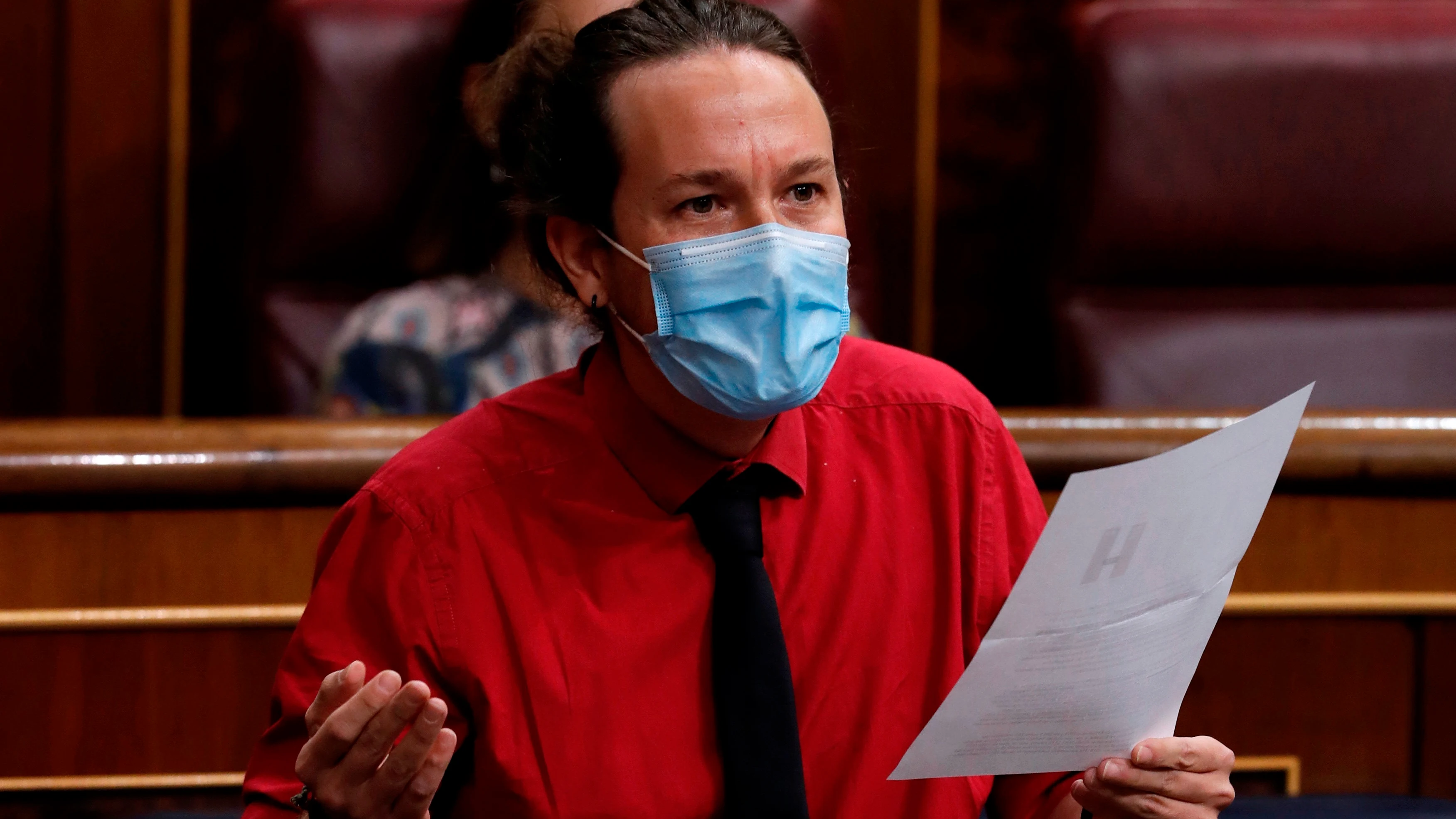 El vicepresidente segundo del Gobierno, Pablo Iglesias, en el Congreso de los Diputados