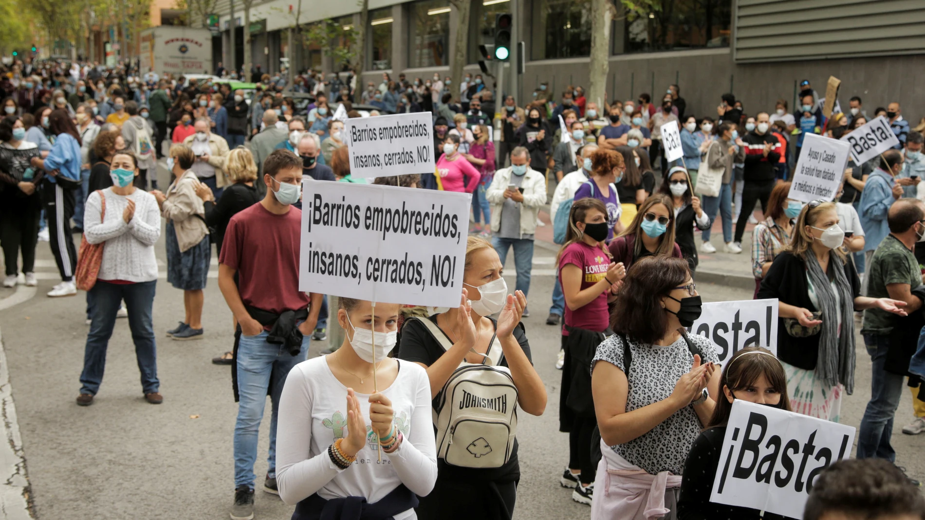 Imagen de la movilización en Madrid contra las restricciones por el coronavirus