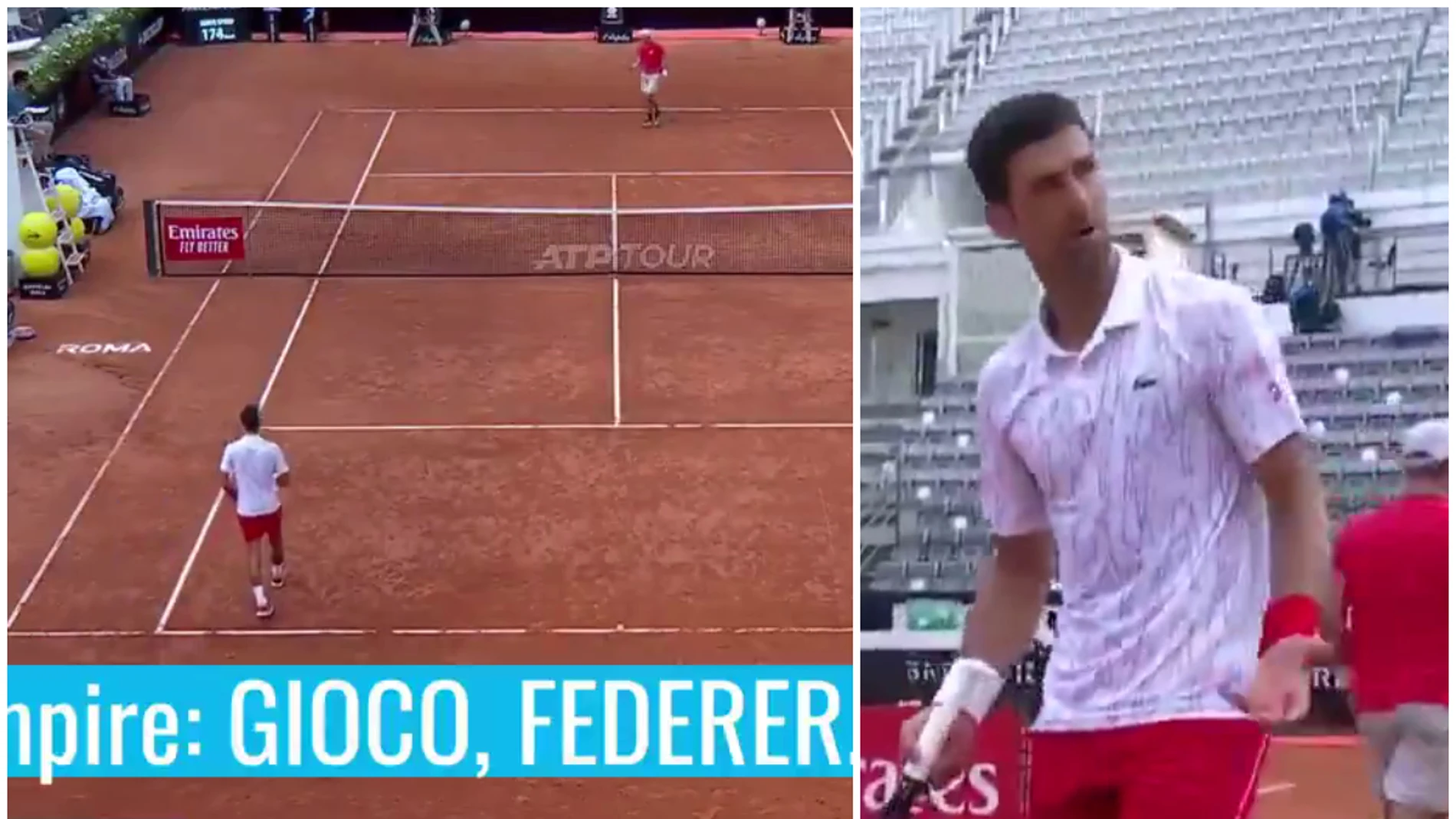 El juez de silla llama 'Federer' a Djokovic