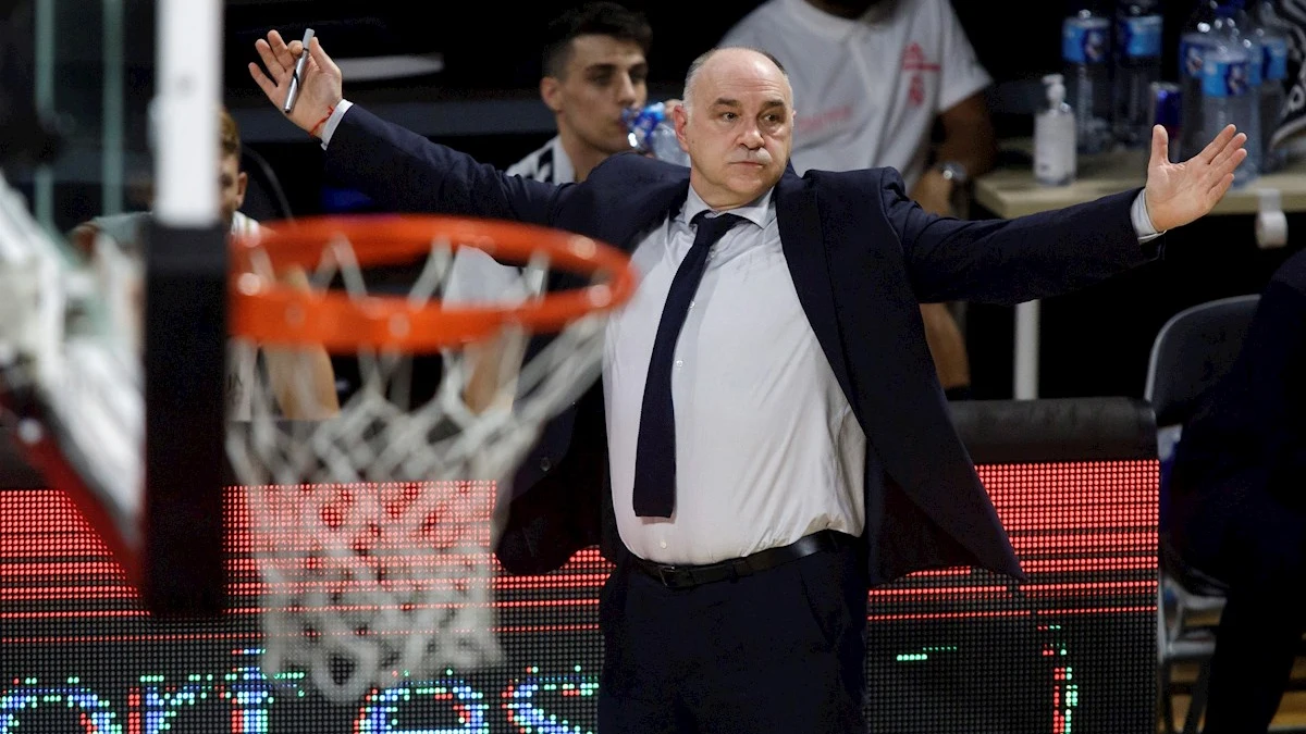 Pablo Laso, en la cancha