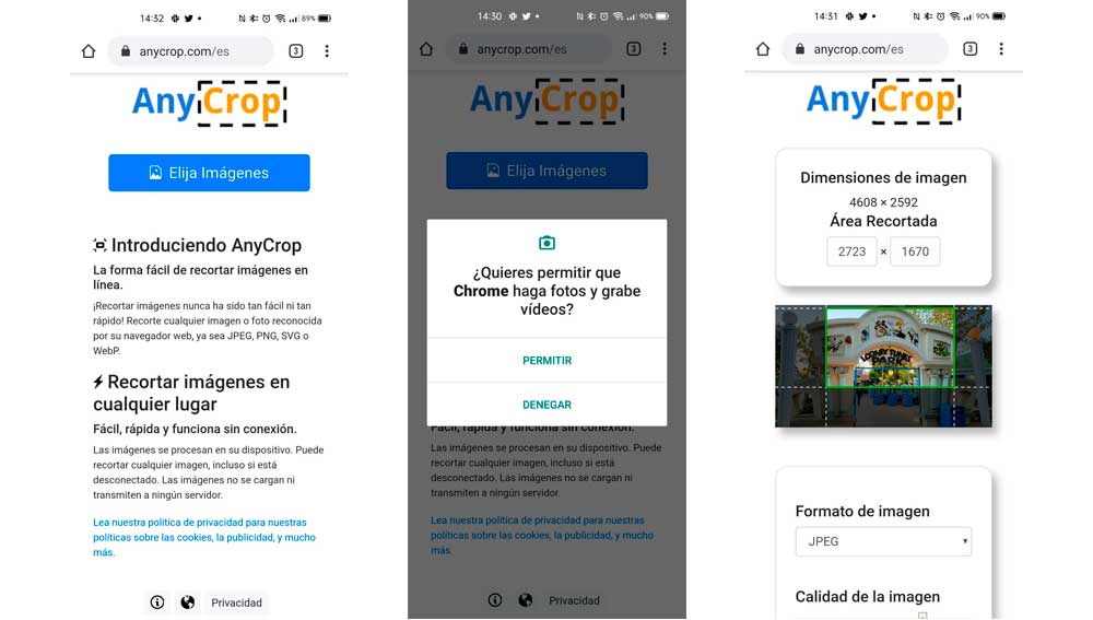 Recorta tus imágenes online