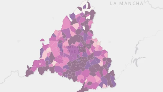 Mapa con la información epidemiológica COVID-19 por municipios y distritos de Madrid. Mapa con la información epidemiológica COVID-19 por municipios y distritos de Madrid.