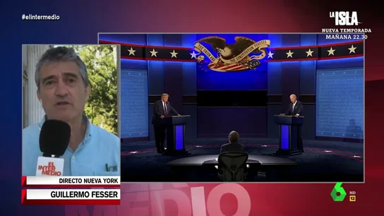 Guillermo Fesser, corresponsal de El Intermedio en Nueva York. La valoración de Guillermo Fesser del primer 'cara a cara' de Biden y Trump: "Se habla de vergüenza nacional"