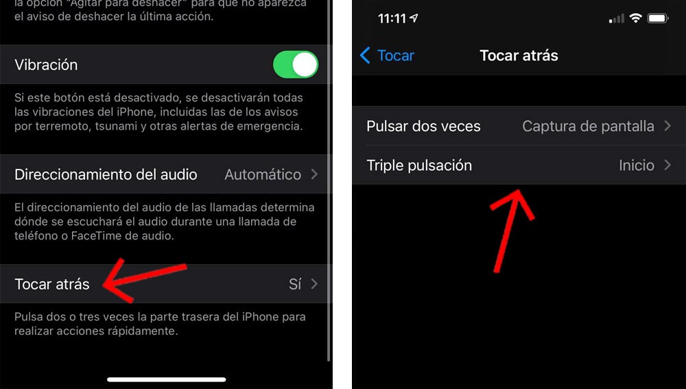 Nueva función "Tocar atrás" de iOS 14 para iPhone.