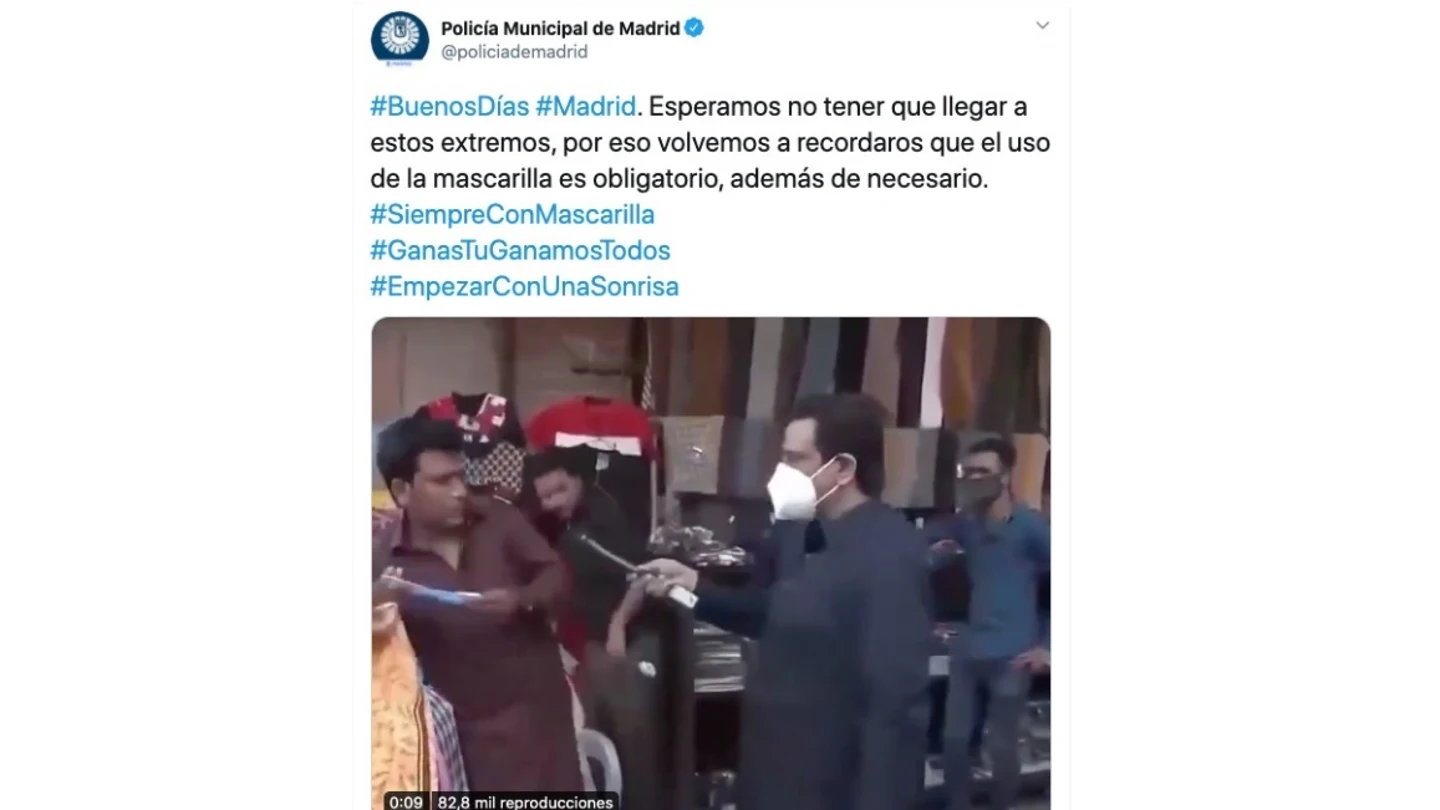 Indignación por un "desafortunado" chiste de la Policía de Madrid en Twitter Indignación por un "desafortunado" chiste de la Policía de Madrid en Twitter
