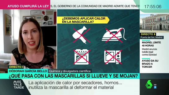 ¿Qué pasa con la mascarilla si llueve y se nos moja? Por qué no hay que secarla con calor ¿Qué pasa con la mascarilla si llueve y se nos moja? Por qué no hay que secarla con calor