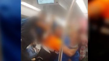 Imagen de la pelea en el Metro de Barcelona