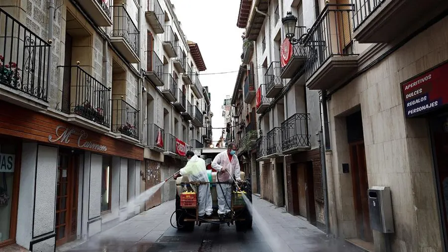 Limpieza de las calles en Peralta (Navarra)