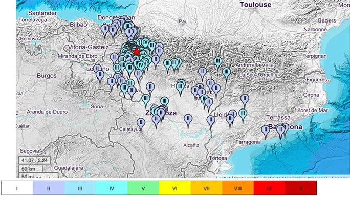 Lugares donde se ha sentido el terremoto