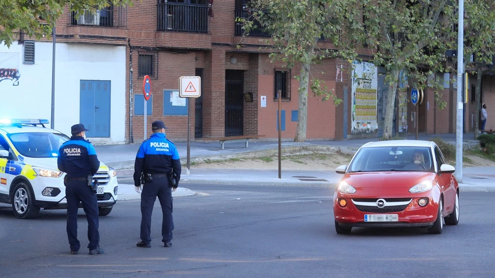 Policía Local en un control en Alcorcón