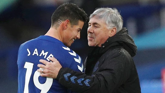 James Rodríguez y Carlo Ancelotti James Rodríguez y Carlo Ancelotti