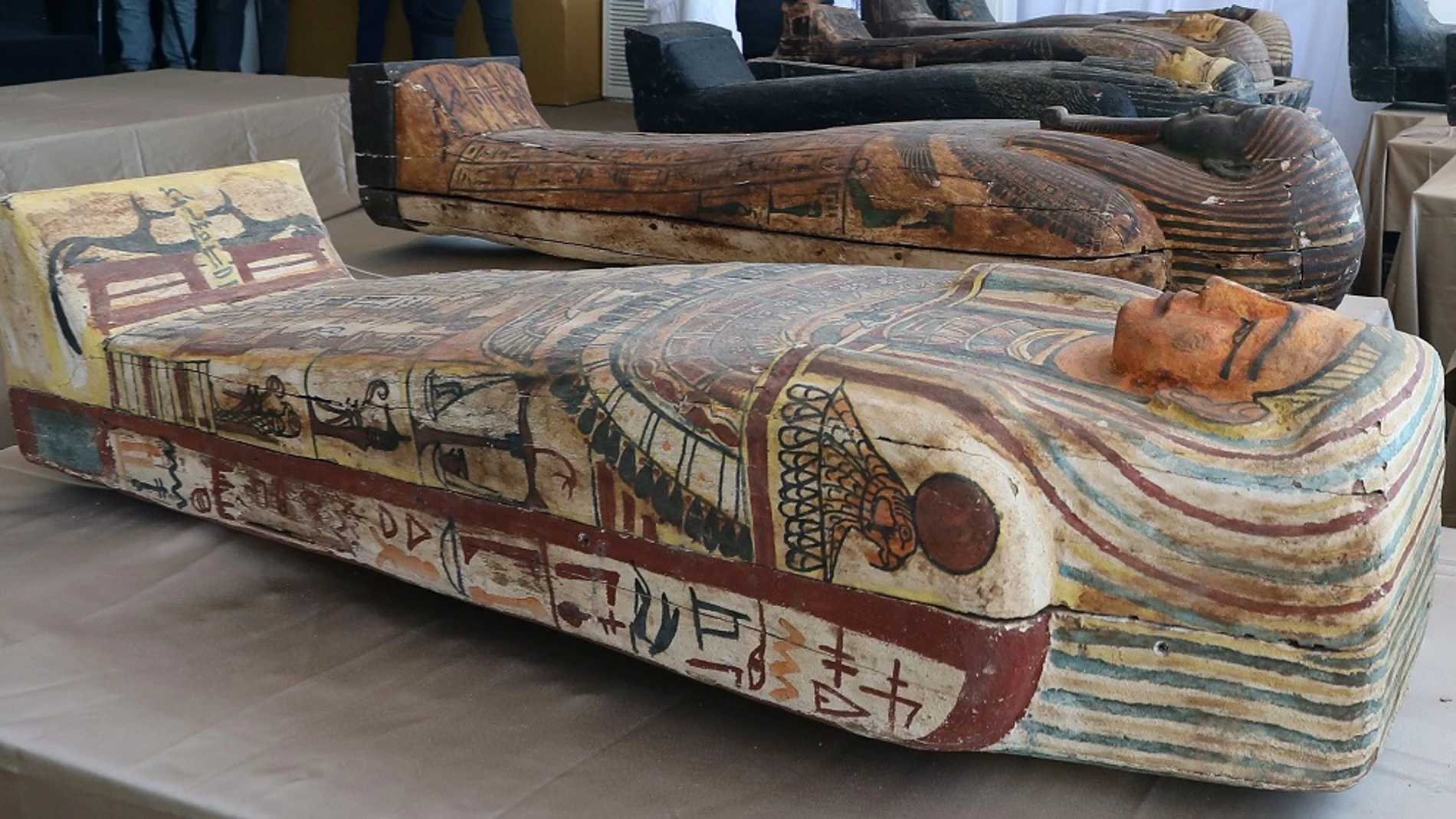 Imagen de los ataúdes encontrados en Egipto