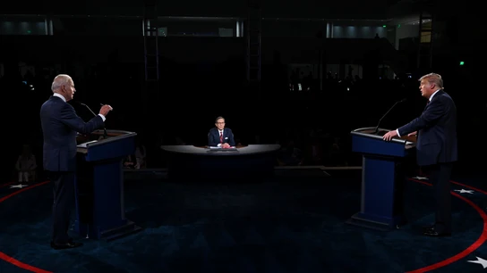 Joe Biden y Donald Trump, durante su primer debate presidencial Joe Biden y Donald Trump, durante su primer debate presidencial