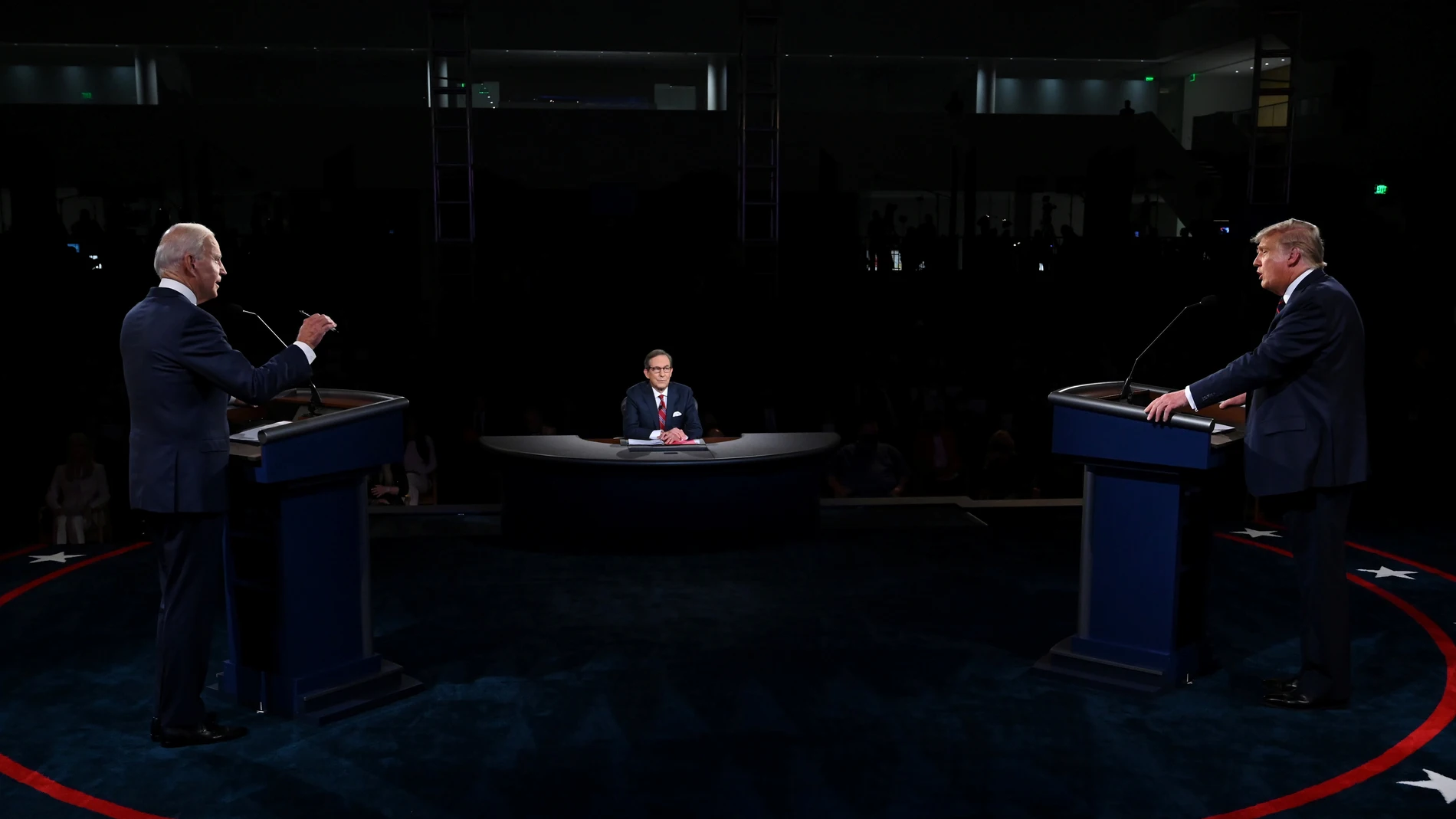 Joe Biden y Donald Trump, durante su primer debate presidencial