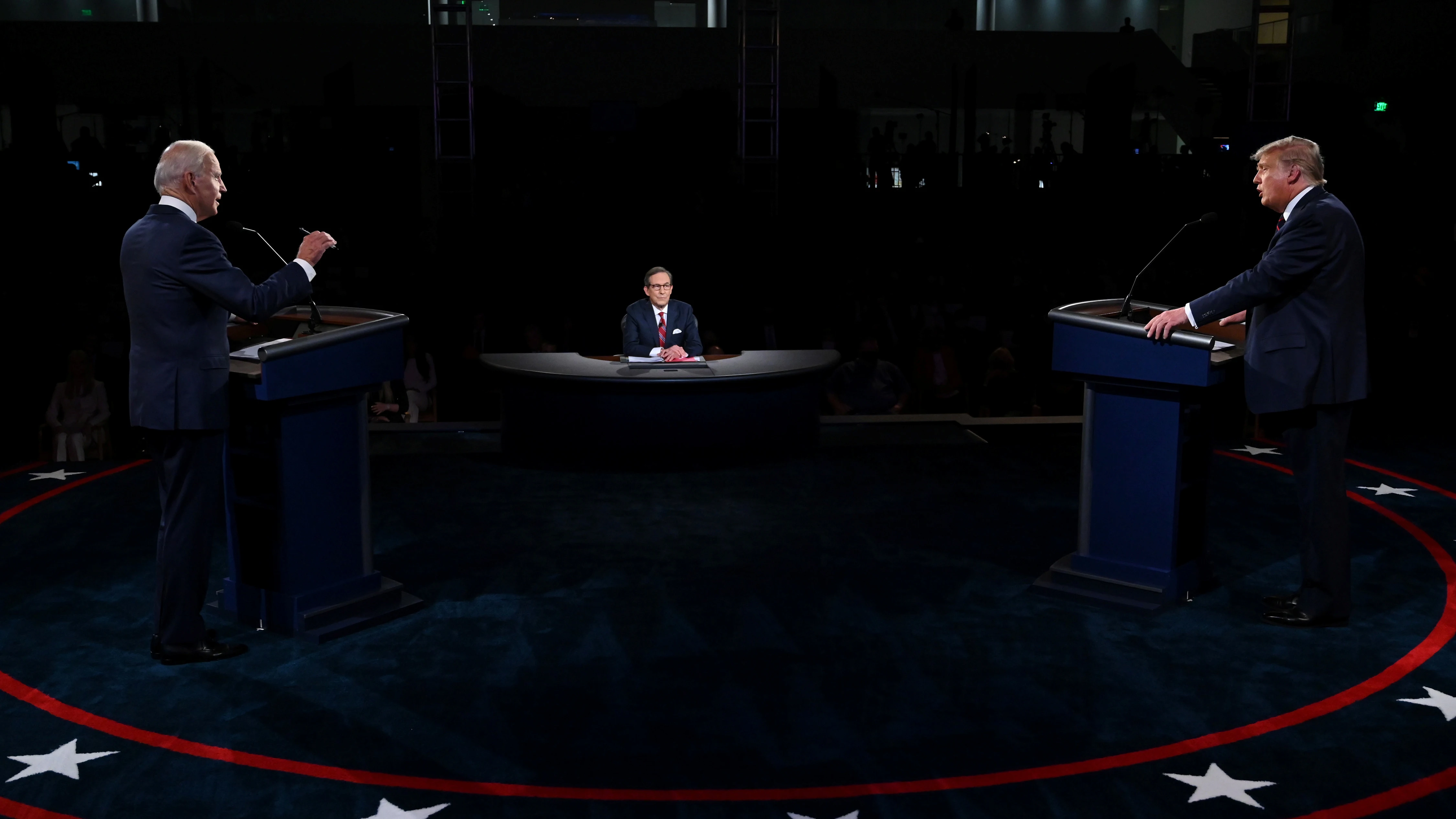 Joe Biden y Donald Trump, durante su primer debate presidencial